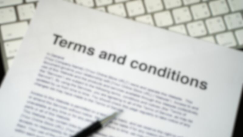 Terms and conditions page as an illustration